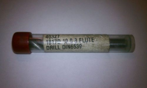 Carbide Drill: #40327 1817D 10.0mm, 3 Flute DIN6539 - NEW