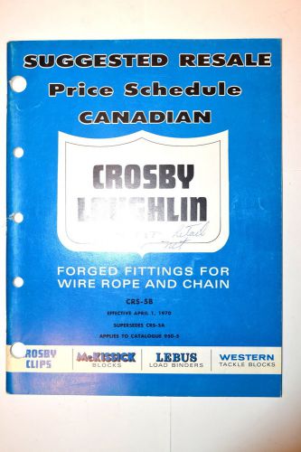 Canadian crosby laughlin forged fittings 4 chain and wire rope catalog #rr439 for sale