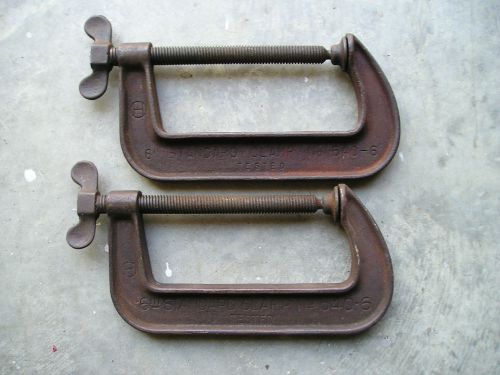 TWO VINTAGE 6&#034; C-CLAMPS MADE IN U.S.A. BY CINCINNATI TOOL CO.