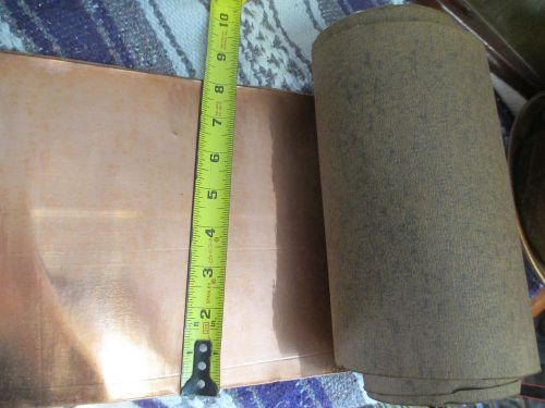 Roll of copper shim ? for construction or crafts tar backing 136 inches x 8&#034; for sale