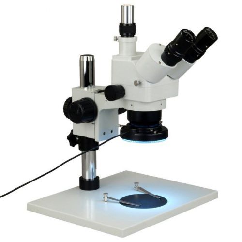 5X-80X Stereo Zoom Trinocular Microscope+144 LED Ring Light+0.5X Auxiliary Lens