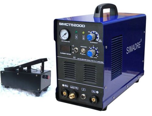 Simadre 5200d 110/220v 50a plasma cutter 200a tig/mma/arc welder &amp; foot pedal for sale