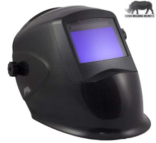 Rhino large view + grind auto-darkening welding helmet carbon fiber + covers/bag for sale