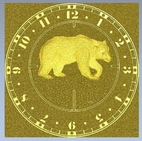 Wall clock bear 3d STL file - Model for CNC Router Machine