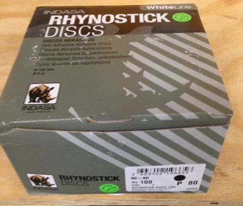 RhynoStick White Line 5&#034; 80 grit Sanding Disc (100 count)