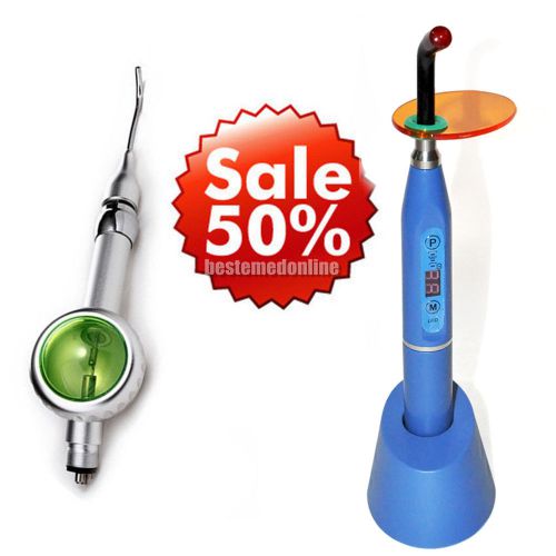 Blue dental wireless curing light lamp &amp;air polisher teeth polishing prophy 4-h for sale