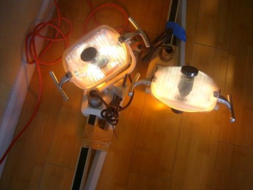 Pair of adec 6300 pole mounted dental lights for sale