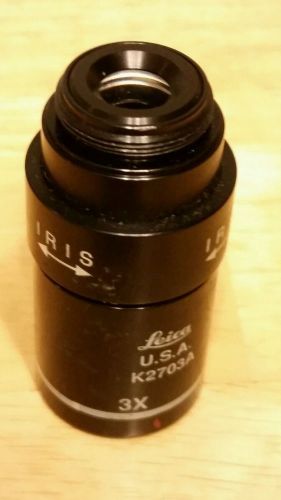 Leica 3x 3/0.075 ?/- Plan Achro IRIS Macro Microscope Objective RMS K2703A