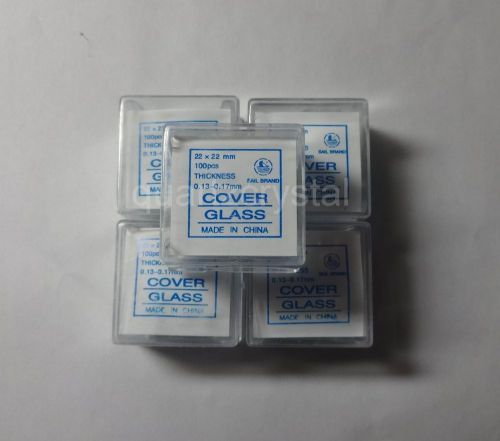 Microscope glass cover slips 22mm*22 mm 5 box of 100 pcs for sale