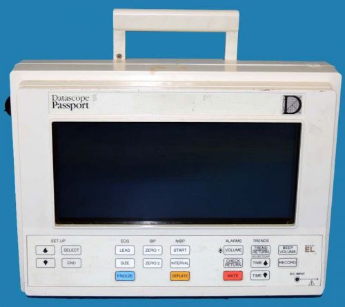 Datascope passport el patient monitor 0998-00-0095-n42 / no ac adapter / parts for sale