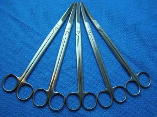 MAYO Operating Scissors 9&#034; Curved OR Surgical Veterinary Instruments 5-Pieces