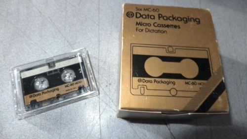 New 6-pak mc-60 micro cassette, by data packaging, dictation, w/warranty for sale