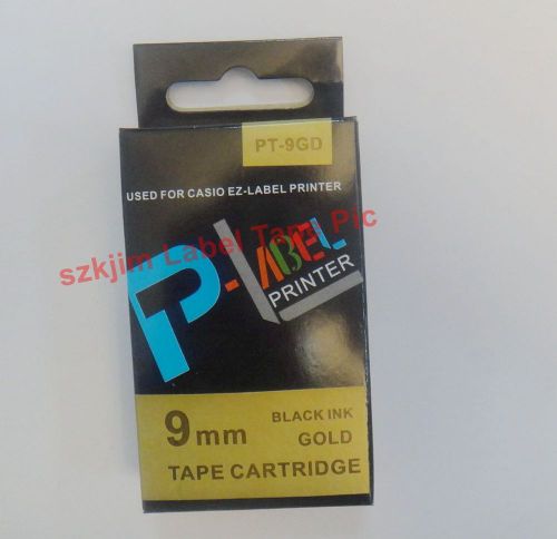 Compatible casio xr-12gd black on gold 12mm 8m label tape kl430 kp820 xr-12gd1 for sale