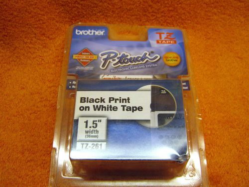 Brother P-Touch TZ-161 Black Print On White Tape 1.5&#034; Wide TZ161