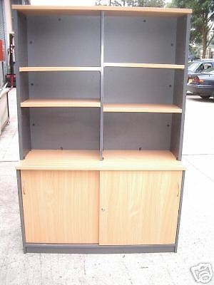 NEW LOCKABLE STATIONERY BUFFET CREDENZA &amp; HUTCH SHELVES