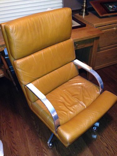Retro Leather Swivel Office Chair by the Carolina Seating Company High Point NC