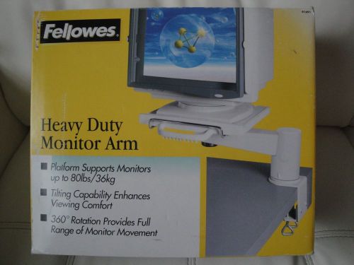 NEW! Fellowes 91691 Heavy Duty Monitor Arm