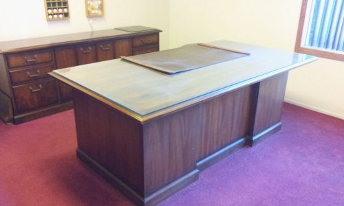 *JUST REDUCED* Kimball Solid Walnut Executive Desk with Matching Credenza