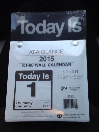 AT-A-GLANCE Today Is Daily Wall Calendar 2015, 6 x 6 Inch Page Size (K1-00)
