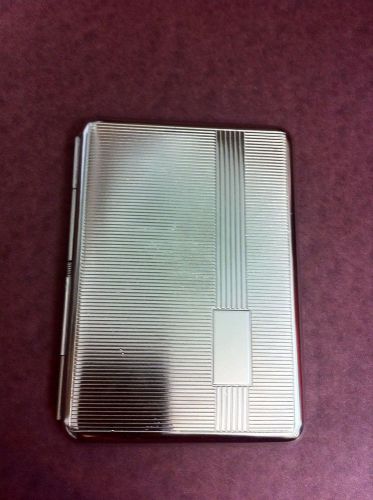 Silver Art Deco Cologne 1-band Business Credit Card Holder I.D. Case!
