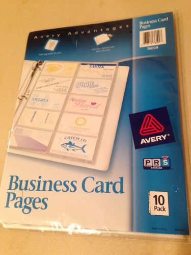 Avery Business Card Pages 76009 for 3-Ring Binder 10 Sheets Holds 200 Cards