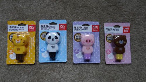 4Cute Hearty Panda,Bear, Pink Bunny and Tiger Correction tapes(5mm*6mm)White out