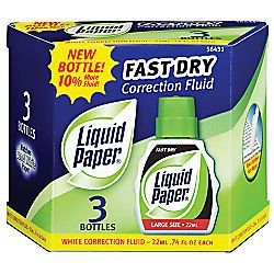 Paper Mate(R) Liquid Paper(R) Correction Fluid, Fast Dry  Smooth Coverage, Wh...