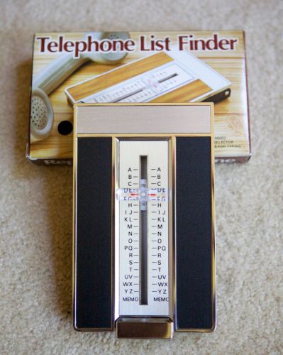 Vintage Telephone List Finder, New in Box, Black and Chrome. 329B