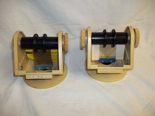 Two (2) Vintage Rolodex Swivel Rotary Card File - Uses 3 x 5 cards