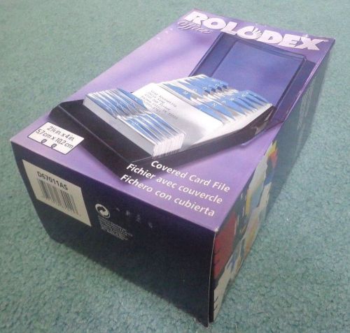 Rolodex Office Covered Card File D67011AS Black w/500 cards A-Z Tab - New in Box