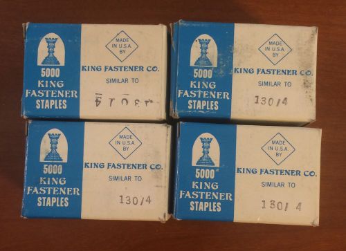 King Fastener Staples ~ 4 Box Lot (130/4) Vintage USA Made Advertising ~ NEW