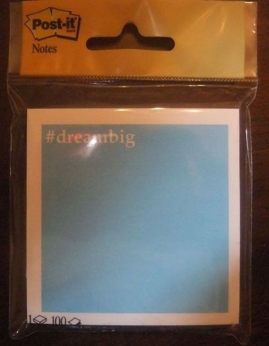 3M Post-it Notes Blue #dreambig - 1 Pad - 100 Notes - 2.9 in x 2.8 in