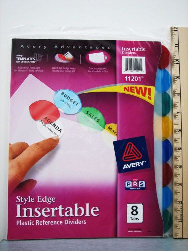 Avery Dennison STYLE EDGE INSERTABLE PLASTIC REFERENCE DIVIDERS #11201 NIP