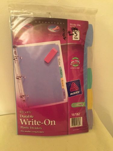 Avery Write On Dividers Plastic 5x8 Home Office School Organizer