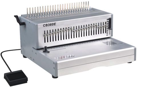 New heavy duty plastic comb binding machine cb360e w/electric punch - titan for sale