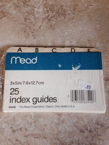 Vintage Mead 3&#034; x 5&#034; Index Guides * New in Package
