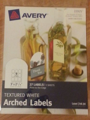 Avery #22925 - Textured White Arched Labels - Pkg of 27 labels (3 sheets)