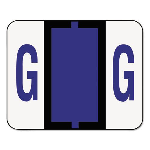 A-Z Color-Coded Bar-Style End Tab Labels, Letter G, Violet, 500/Roll
