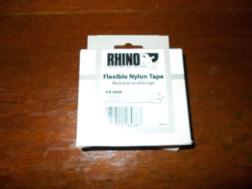 rhino flexible nylon tape- black print on white tape
