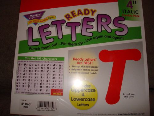 READY LETTERS 4 INCH ITALIC COMBO PACK RED