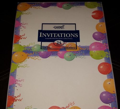 Party Invitations Stationery 48 Sheets Balloons border birthday for home printer