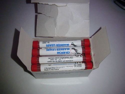 Scripto Crayon Marker Leads (11 tubes = 44 sticks) G920 RED New in original tube