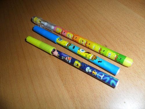 SpongeBob Squarepants patrick pop a point pencil &amp; 2 markers craft school office