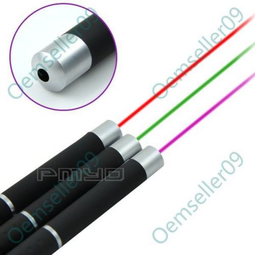 OOH! 3PCS Green + Blue Violet + Red Light Beam Powerful Laser Pointer Pen Set