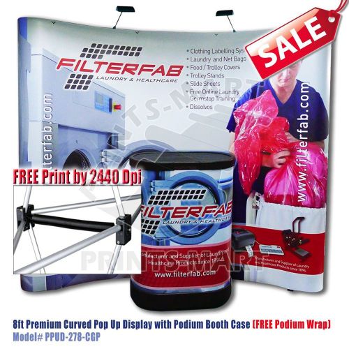 Trade show pop up display exhibits booth podium case (2440dpi full color prints) for sale