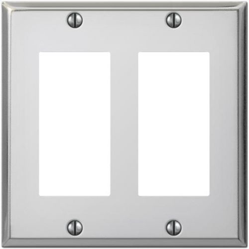 Polished Chrome Steel Decorator Wall Plate-2RCKR PCHRM WALLPLATE