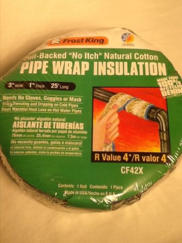Frost king cf42x, no itch pipe insulation wrap, 25 ft. cotton and foil free ship for sale