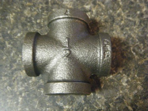 2x cross,1/2 in.,npt,black malleable iron,class 150 psi wog 70503 for sale