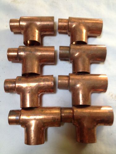 8 Copper T&#039;s, 3/4 inch x 3/4 inch x 1/2 inch