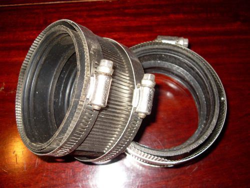 Two 3in ss no hub mexico ,inc coupling rubber flex fittings for sale
